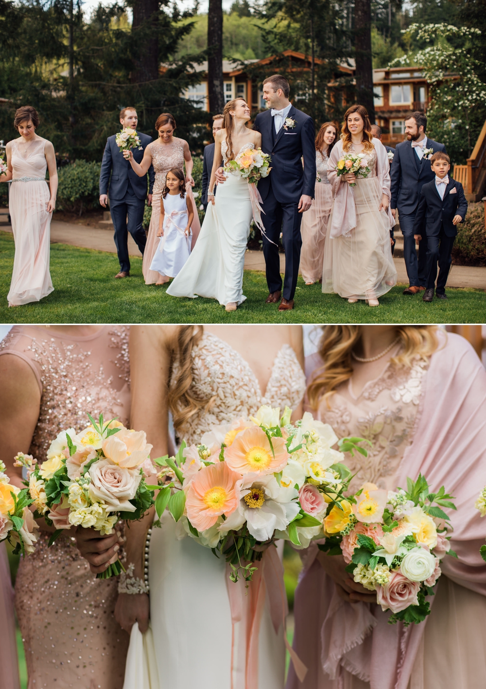 bride-and-bridesmaids-holding-yellow-flowers