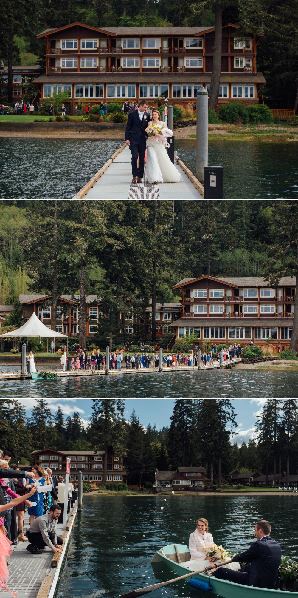 bride-and-groom-walk-down-dock-to-boat