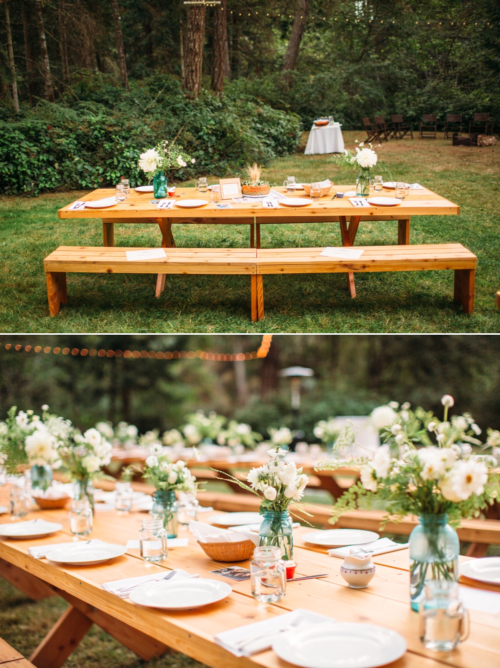 long-picnic-tables-wedding-reception-setup