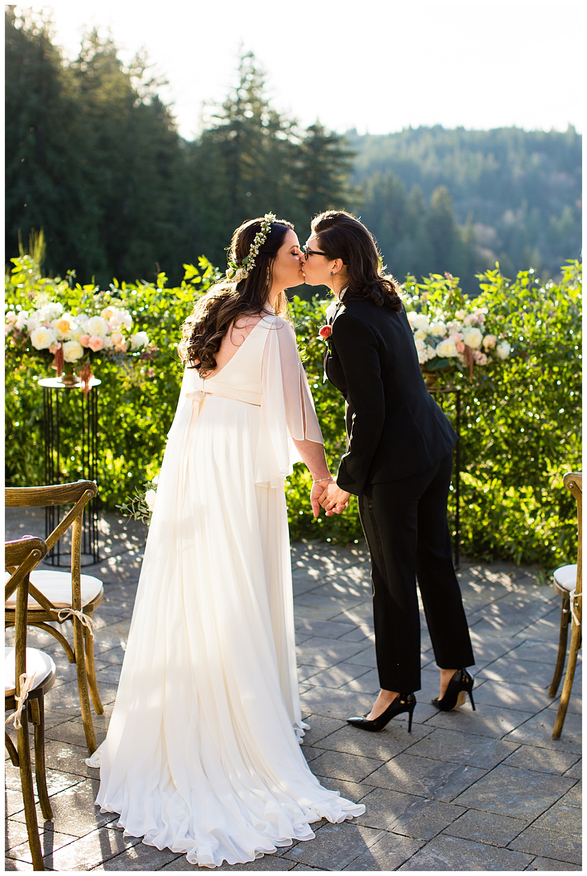 Stylish brides at their wedding at Salish Lodge & Spa - Pink Blossom Events