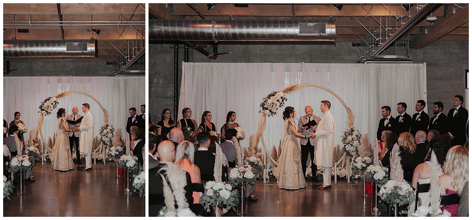 bride and groom ceremony at Block 41 