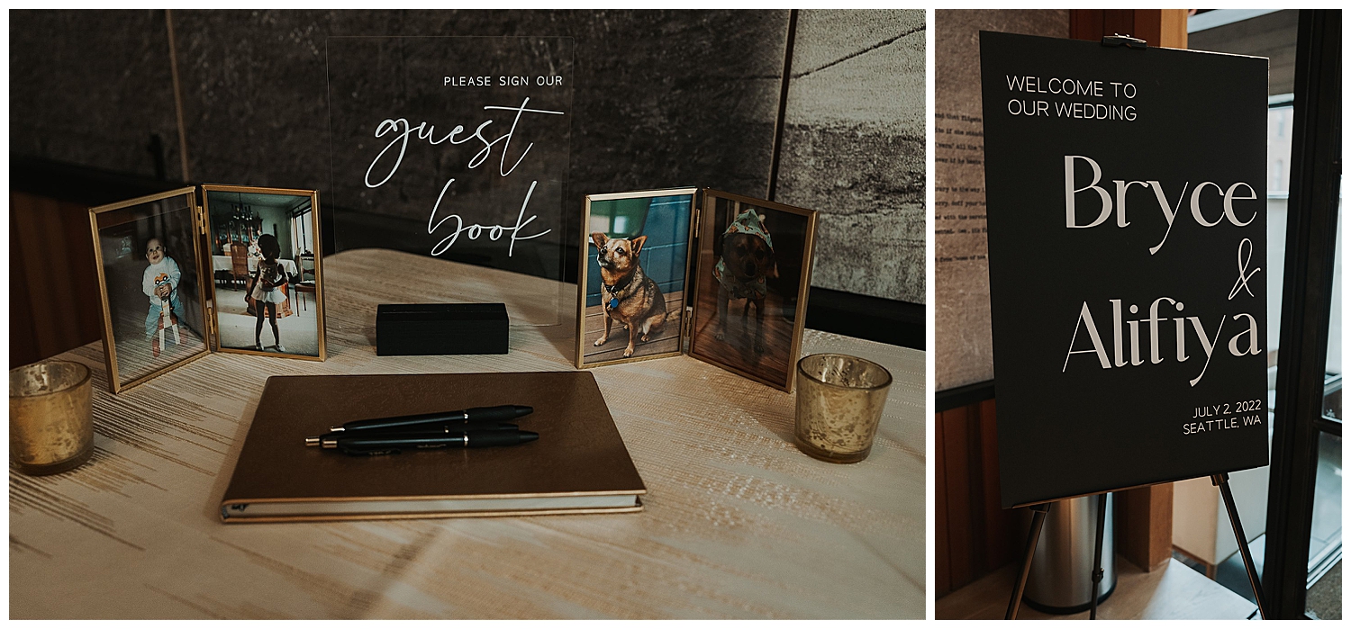 guest book and welcome sign 