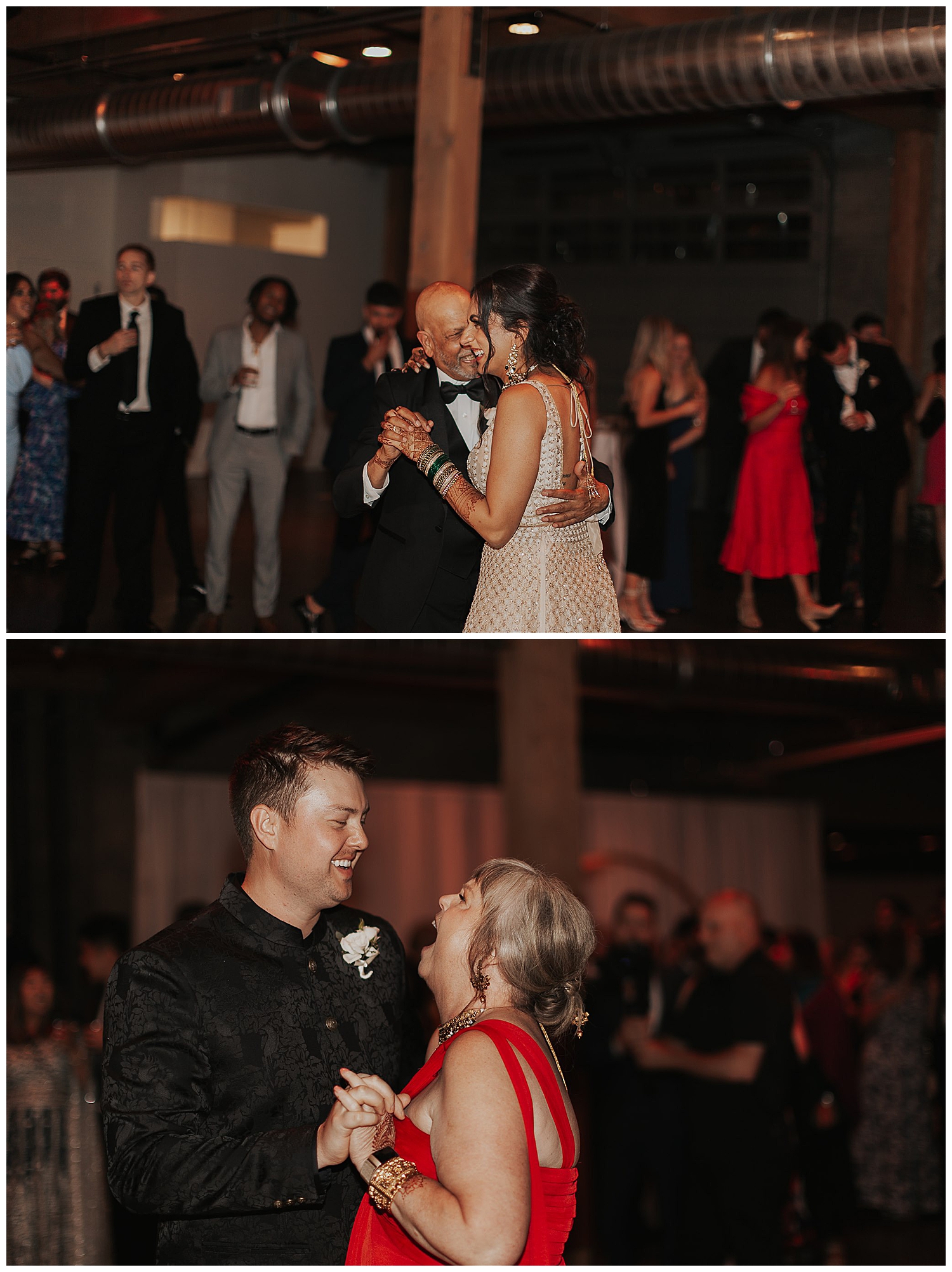 father daughter dancing and mother son dance Block 41 Wedding