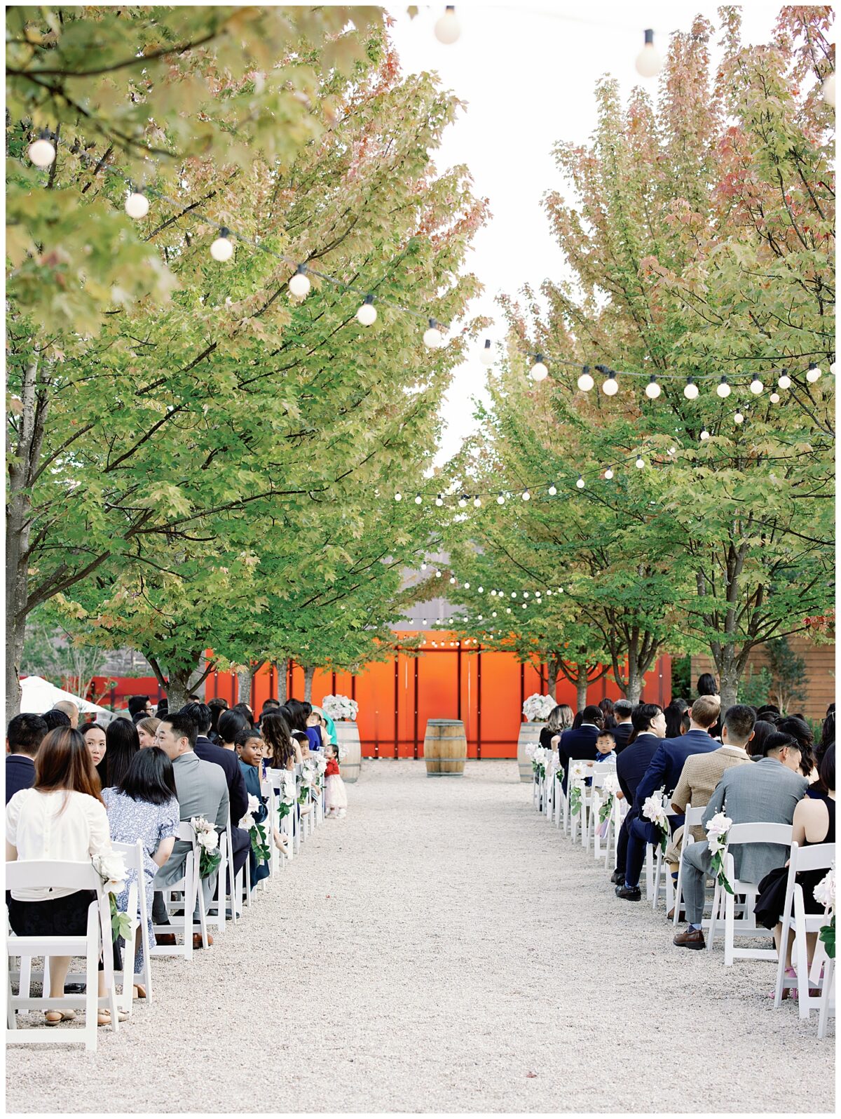 wedding ceremony setup at Novelty Hill - Januik Winery