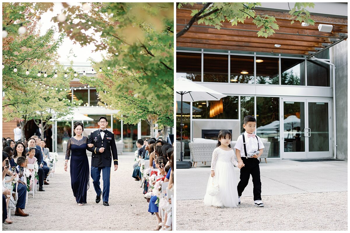 flower girl, ringer bearer and groom 