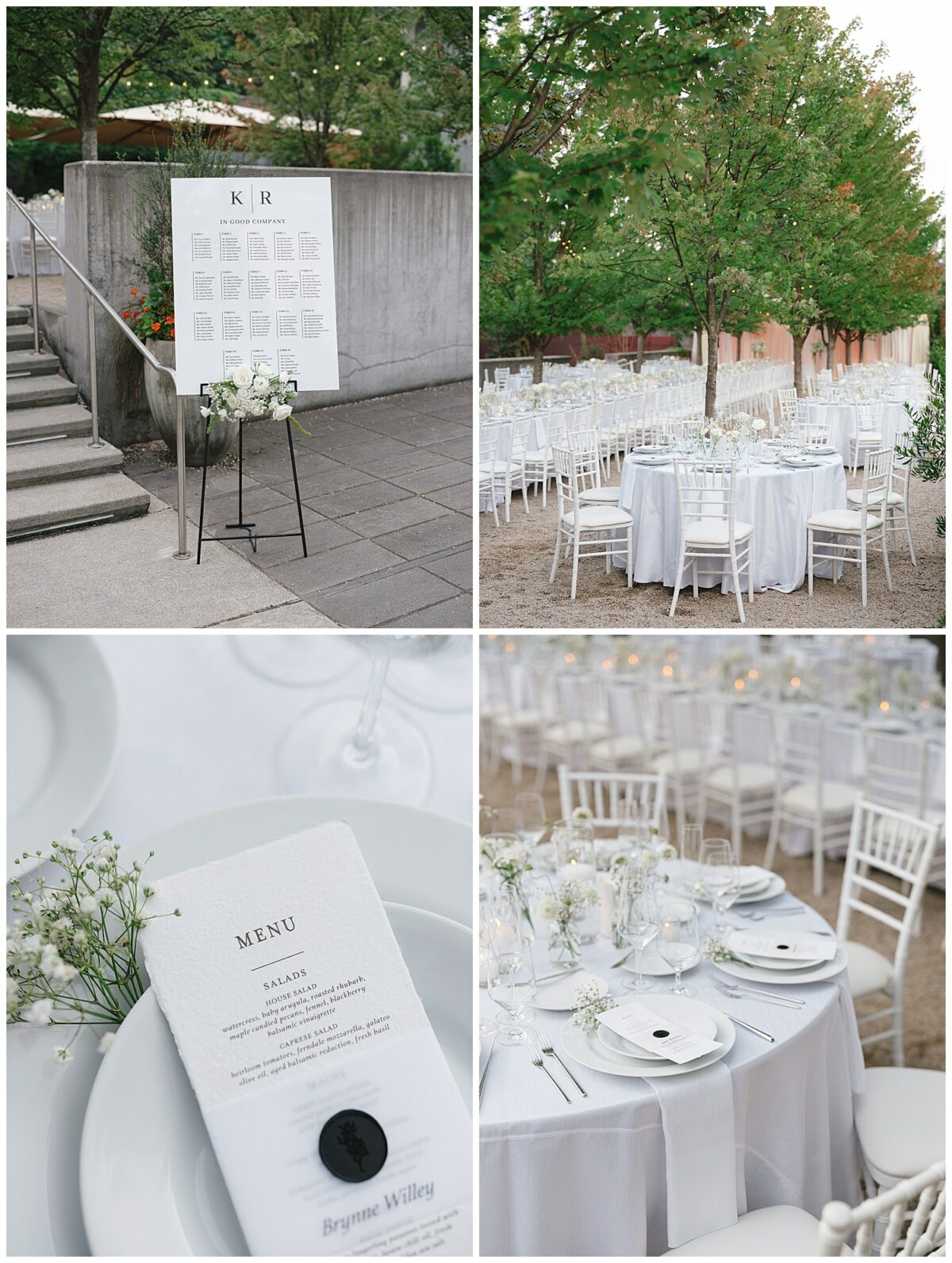 reception details for a Novelty Hill - Januik Winery wedding 