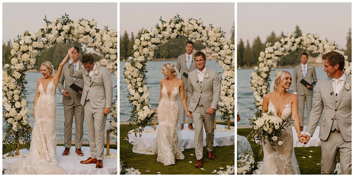 bride and groom recessional 