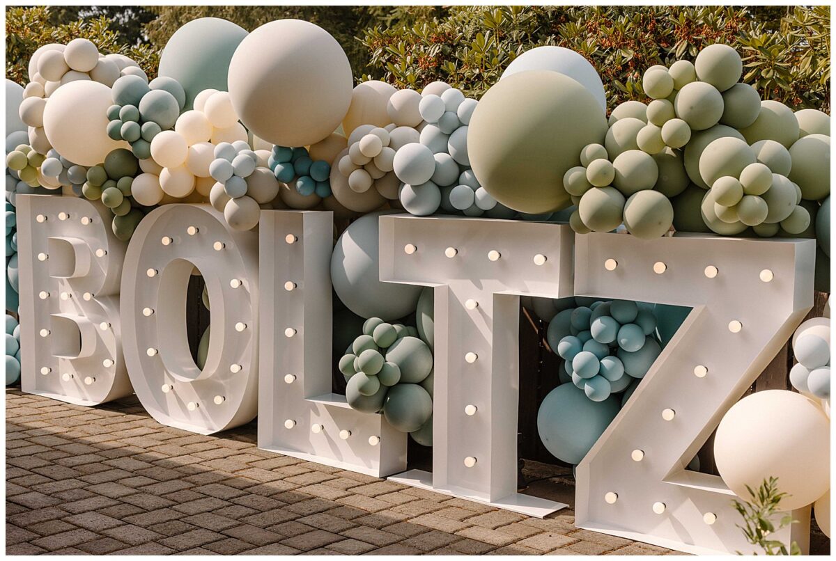 marquee letters and balloons 