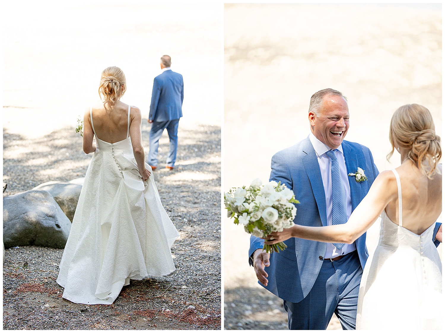 dad and bride first look 