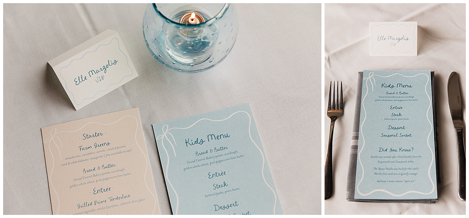 welcome dinner menu and place setting 