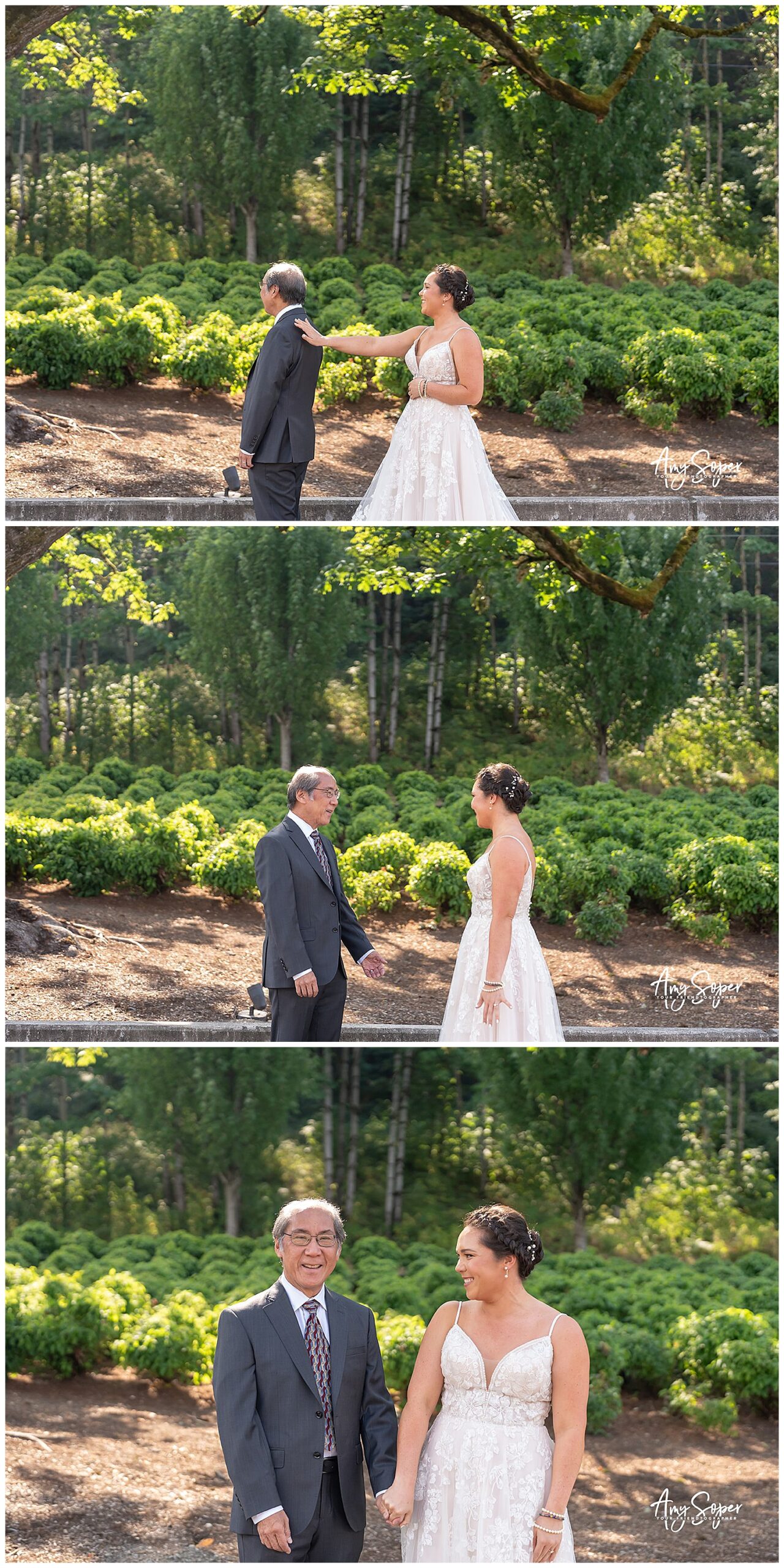 dad and bride first look