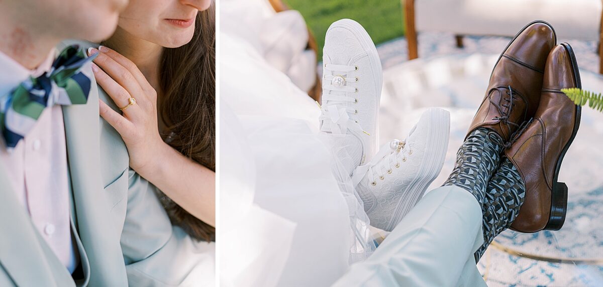 bride and groom shoes